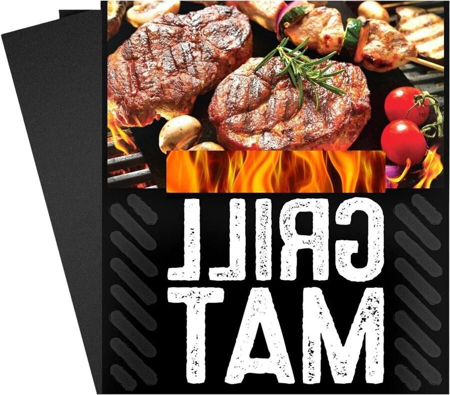 Grillplaten BBQ Mat Lekker Grillen Non-stick Herbruikbaar 5 Stuks Zwart