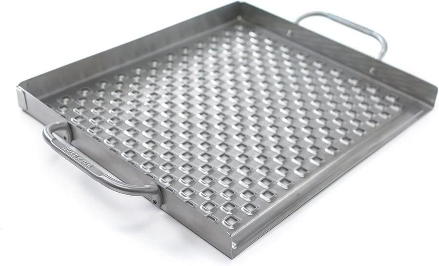 Grillrek Barbecue plateau Buiten koken Gevouwen randen 47x34 cm Roestvrij staal