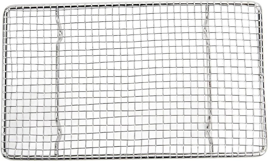 Grillrek Barbecue rooster Gegrilde Delicatessen Vaatwasmachinebestendig 20 x 12 x 2 cm Zilver