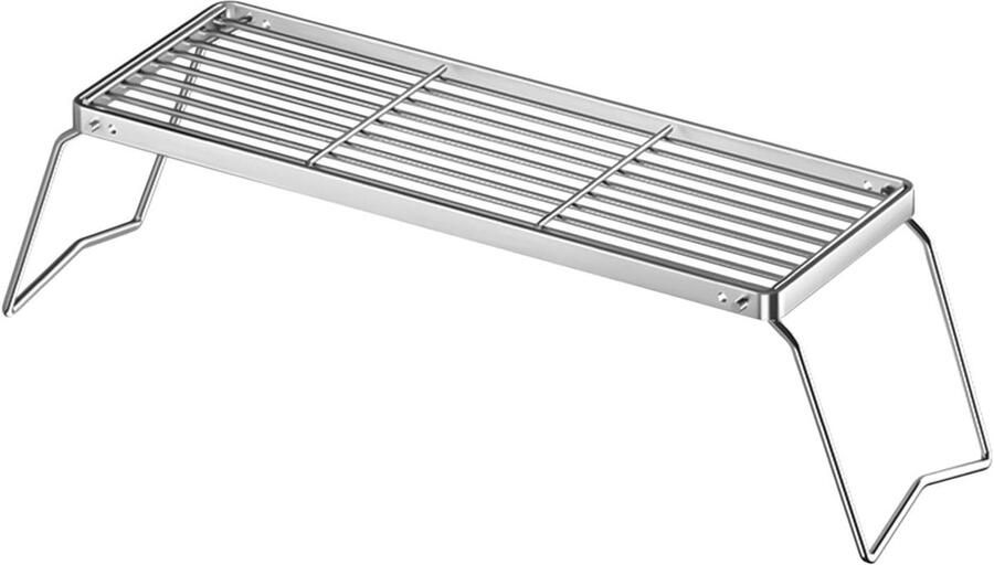Grillrek Kampeerrek Vouwbaar Buiten Koken Roestvrij Staal 318 x 216 cm Zilverkleurig