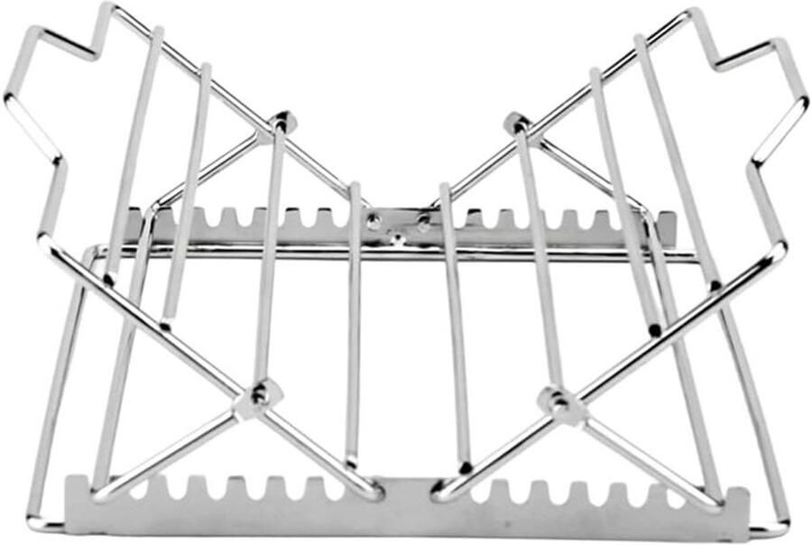 Grillrek Kippenframe Buiten Koken Verstelbaar Roestvrij Staal 27 x 27 x 2 cm Zilverkleurig