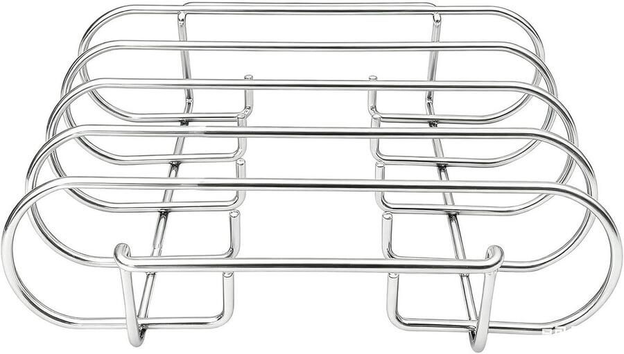 Grillrek Roestvrij Staal Rib Rack Vleeshouder Vlees Grillen Verticaal Ontwerp 33x28x10 cm Zilver
