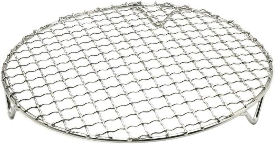 Grillrek Rond Barbecue Accessoire Buiten Koken Stabiele Poten 25 cm Zilver