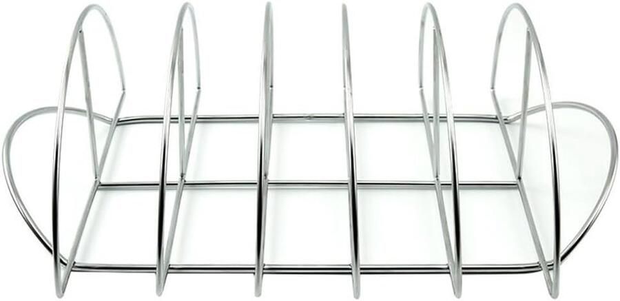 Grillrek Ronde Ribhouder Perfect Grillen Roestvrij Staal 385 x 25 x 12 cm Zilver