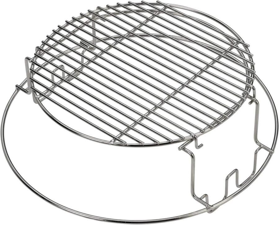 Grillrek Set BBQ Verhoger Indirect Grillen Multi-Level Grillen 45 cm Zilver