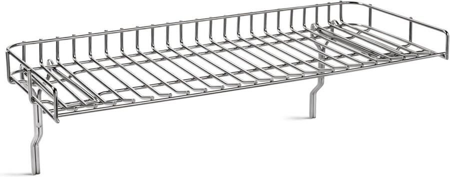 Grillrek Uitbreiding Extra Grilloppervlak Warm Houden Vergroot Grilloppervlak 35 x 14 cm Zilverkleurig