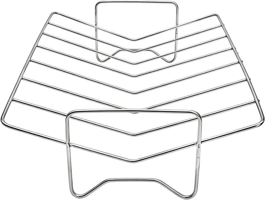 Grillrek Roestvrij Staal Braadrek Kalkoen Barbecue Koken V-vormige Constructie 29 x 21 x 8 cm Zilver