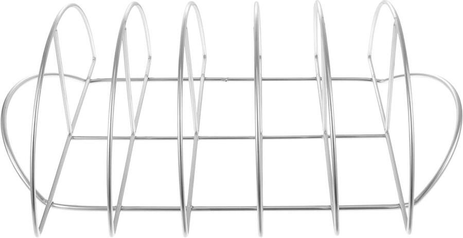 Grillrek Voor Steaks Ribrek Barbecue Gelijkmatig Grillen Roestvrij Staal 37.5 x 24.5 cm Zilver
