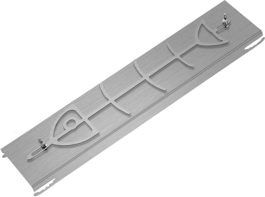 Grillrek Zalm Hout Plank Buiten Koken Verstelbare Hoogte 52x16x4 cm Zilver