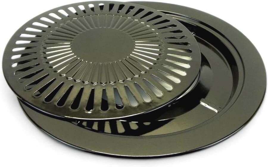 Grillrooster 2-delig Ø 31 cm voor barbecue en campinggasfornuis met 2-in-1 gereedschap