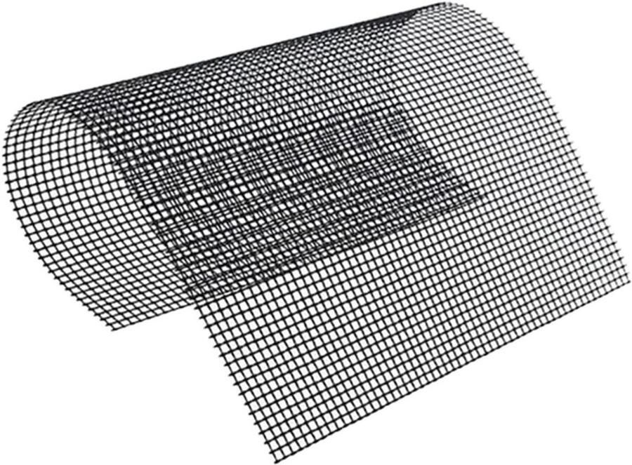 Grillrooster Anti-aanbakmat Buiten koken Hittebestendig 36 x 42 cm Zwart