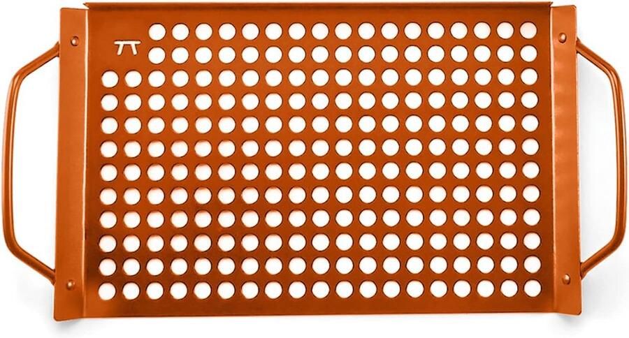 Grillrooster Bakplaat Buiten koken Dubbele antiaanbaklaag 18x31 cm Koperkleurig