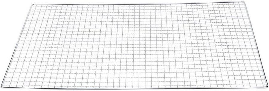 BBQ Grillrooster Grillmat Buiten Koken Gelijkmatige Warmte 50x30cm Zilverkleurig