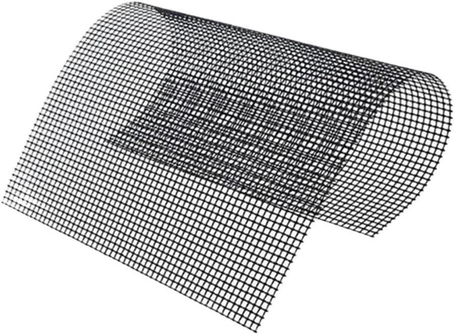 Grillrooster Barbecue mat Buiten koken Anti-aanbaklaag 30 x 40 cm Zwart