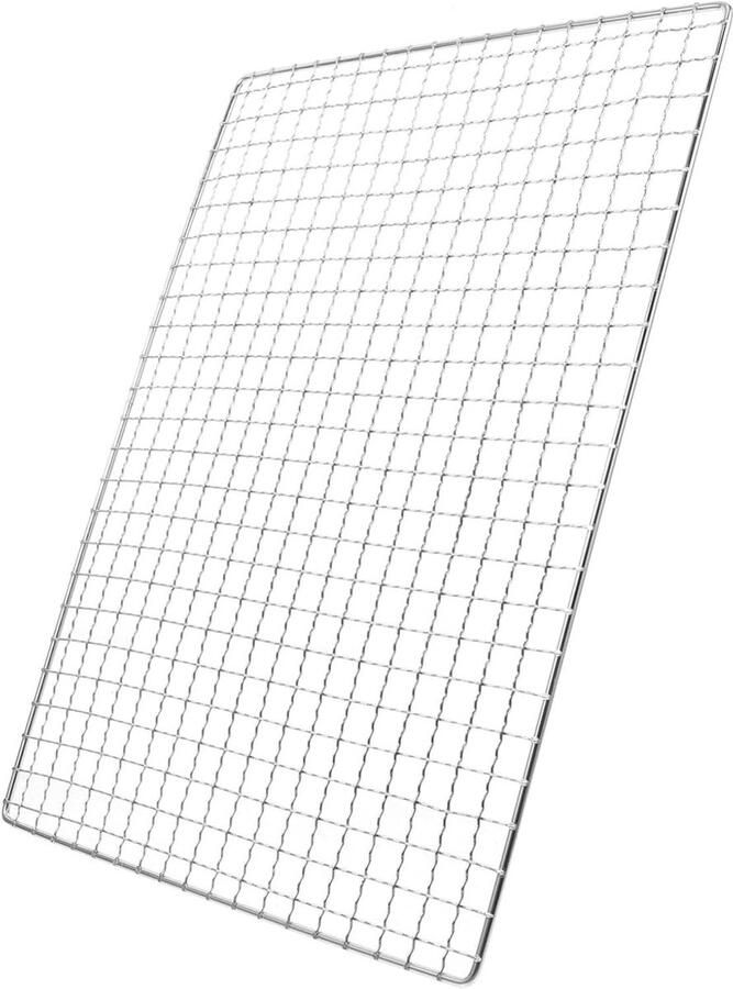 Grillrooster Barbecue Net Buiten Koken Voorkomt Vallen 35x27 cm Zilver