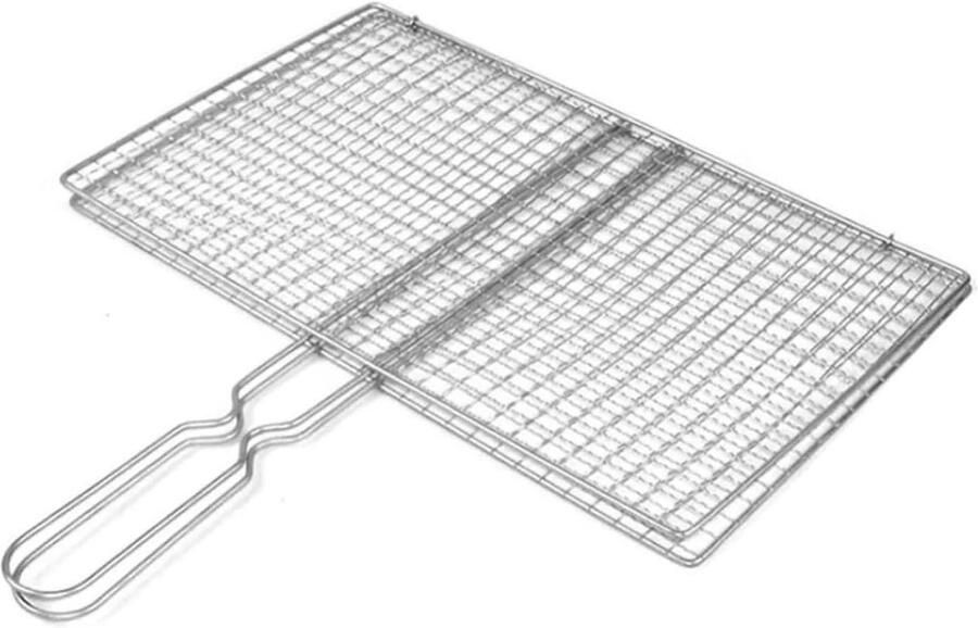Grillrooster Barbecue Net Grillmand Klem Gelijkmatig Grillen Hittebestendig Metaal 22-40 cm Zilver