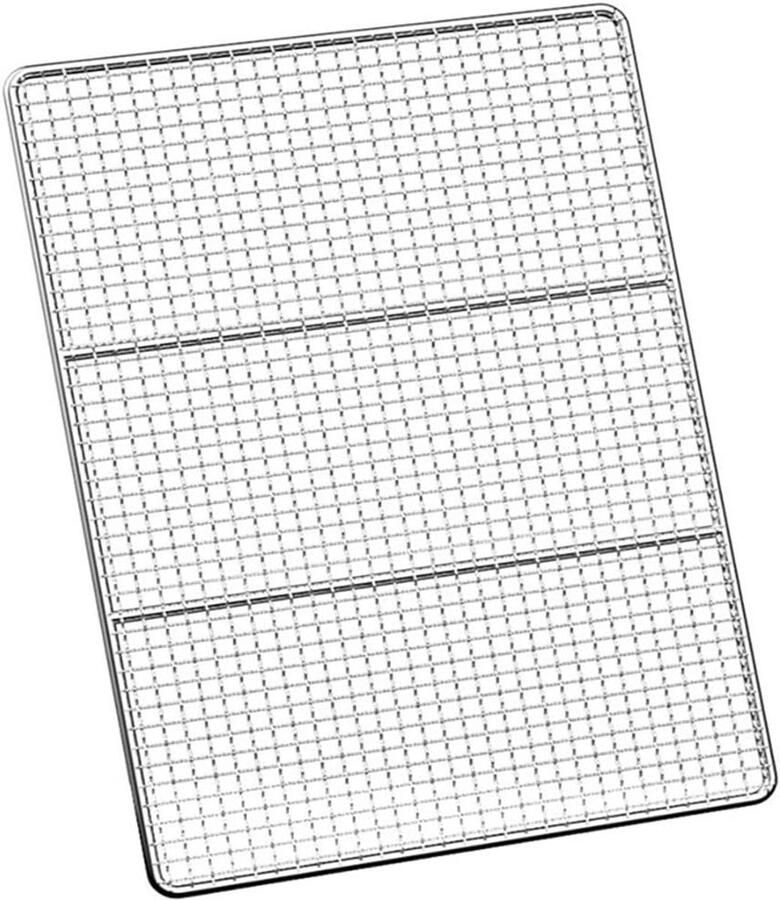 Grillrooster Barbecue Pan Buiten Koken Roestvrij Staal 24x24cm Zilver