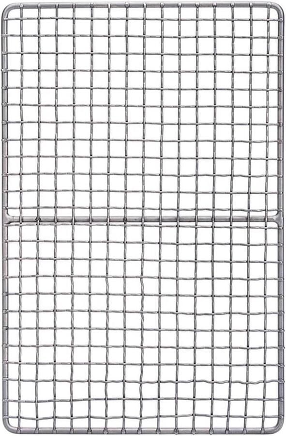Grillrooster BBQ Net Buiten Koken Gelijkmatige Warmteverdeling 16.5 x 25.5 cm Zilver