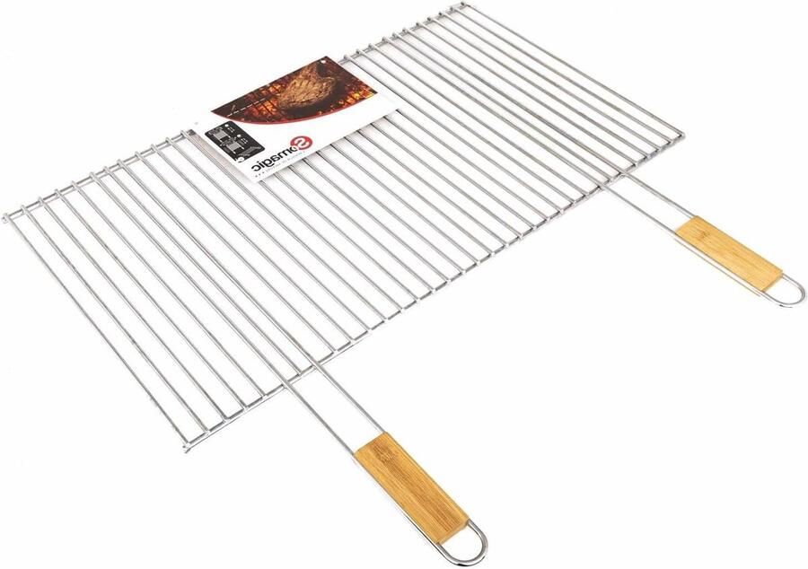 Grillrooster BBQ rooster Buiten koken Snijdbaar ontwerp 70x40 cm Zilver