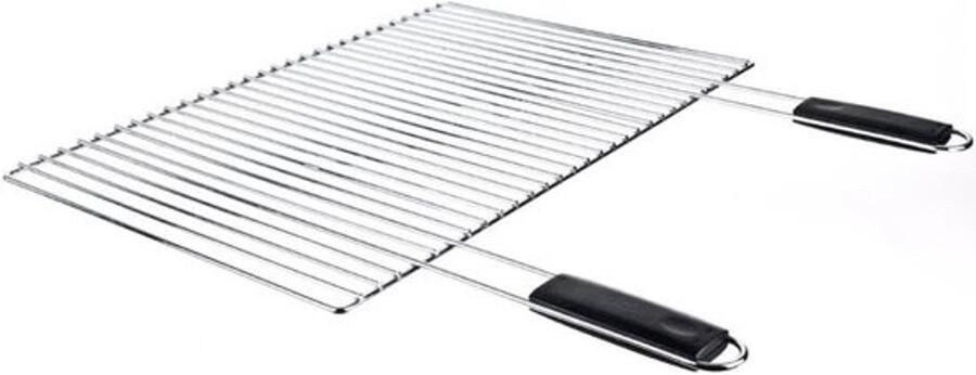 Grillrooster Barbecue rooster Buiten koken Verchroomd staal 60 x 40 cm Zilverkleurig