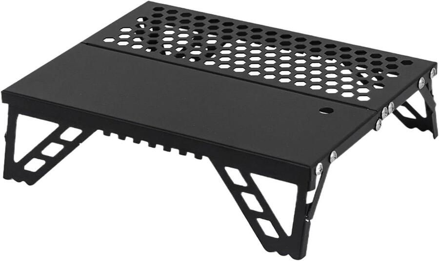 Grillrooster Camping Grill Outdoor Koken Hittebestendig Aluminium 26.3 x 20 x 6.7 cm Zwart