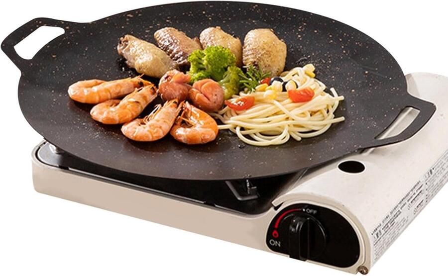 Grillrooster Cirkel Platte Bakplaat Buiten Grillen Antiaanbaklaag Gelijkmatige Warmte 28 cm Diameter