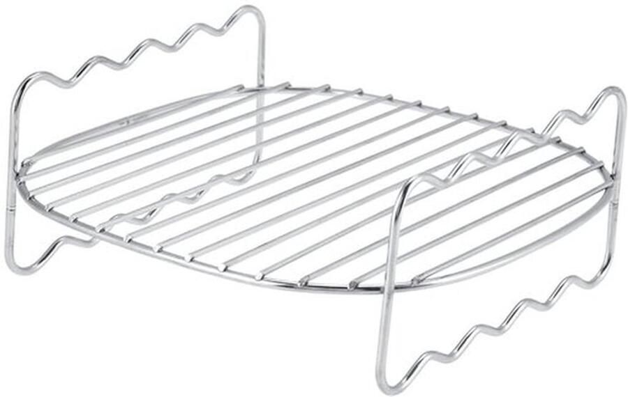 Grillrooster Dubbellaags Roestvrij Staal Ovenvast tot 500 Graden Accessoires voor Heteluchtfriteuse Eenvoudig Schoon te Maken Glad Oppervlak Bakplaat