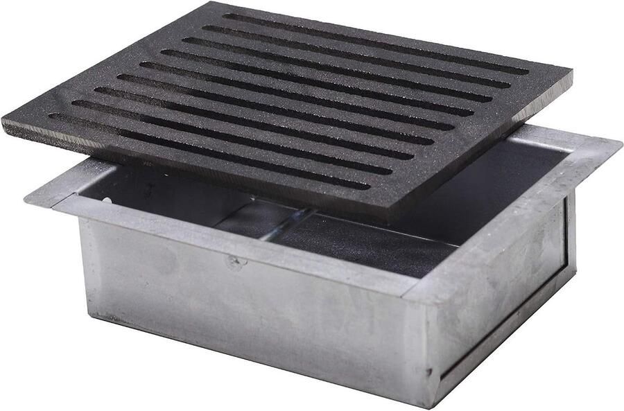 Grillrooster Gietijzer Aslade Haard Barbecue Accessoire Gietijzeren Rooster 24 x 19 cm Grijs