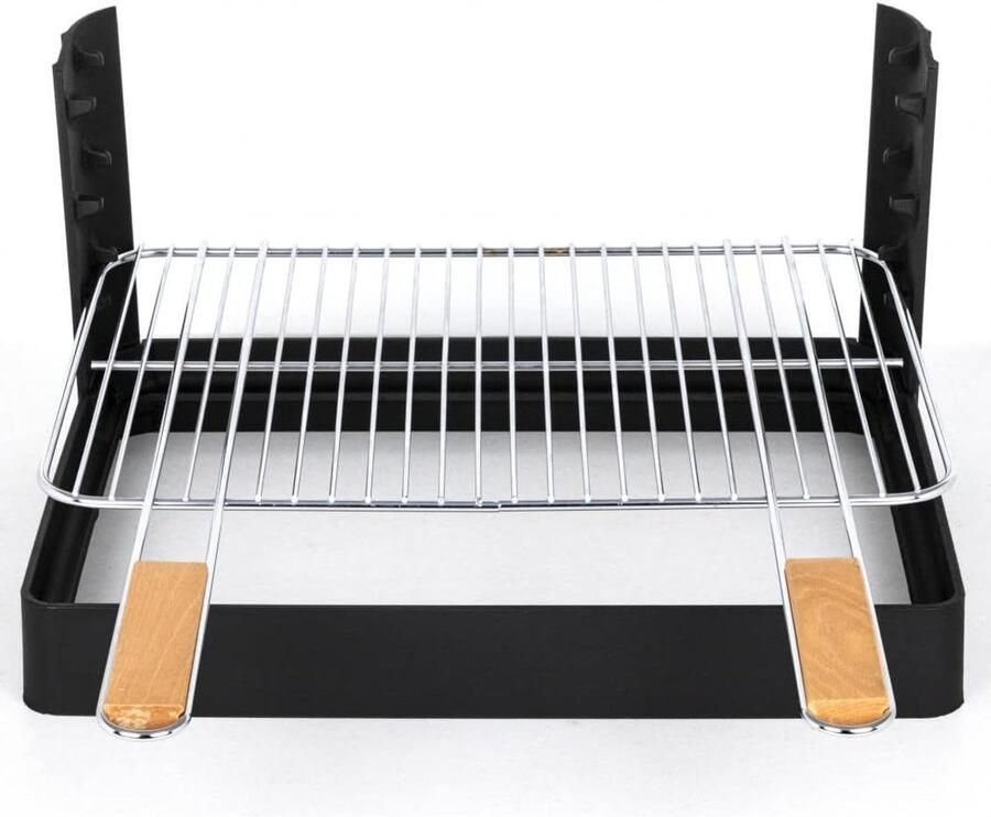 Grillrooster Gietijzer BBQ Rooster Buiten Koken Duurzaam Gietijzer 48.5 x 34 cm Zwart
