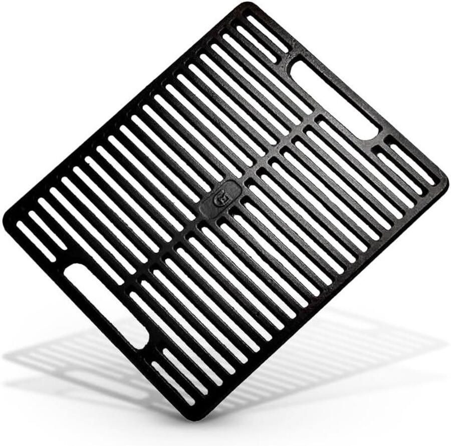 Grillrooster Gietijzer BBQ rooster Buiten koken Duurzaam materiaal 40 x 46 cm Zwart