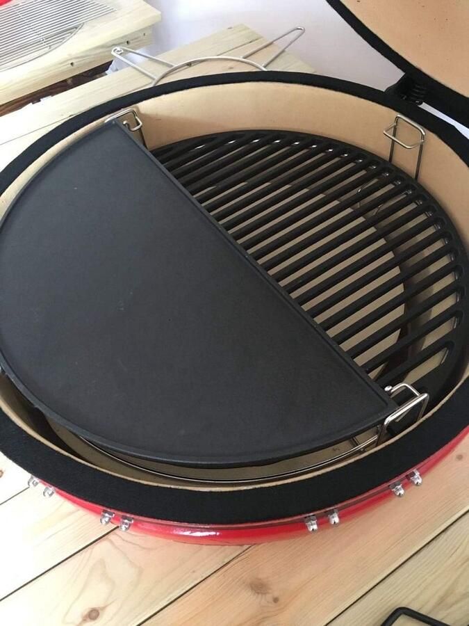 Grillrooster Gietijzer Halve Maan Buiten Koken Extra Zwaar 46.5 cm Zwart