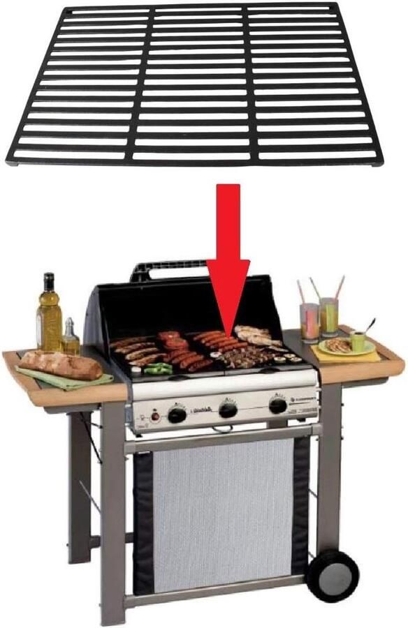 Grillrooster Gietijzer Reserveonderdeel Barbecueën Origineel Onderdeel 45 x 30 cm Zwart
