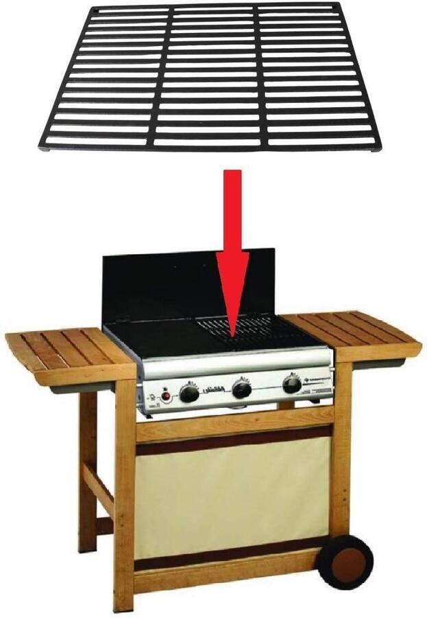 Grillrooster Reserveonderdeel Gietijzer Barbecueën Buiten Origineel Onderdeel 45 x 30 cm Grijs