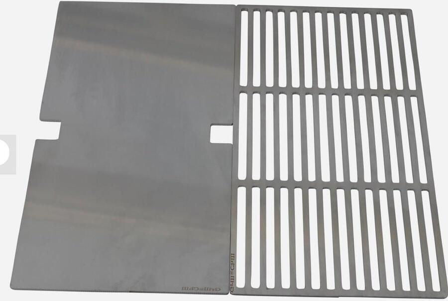 Grillrooster Grillplaat Barbecue Plancha Perfect Grillen Massief Roestvrij Staal 60x44 cm Zilver