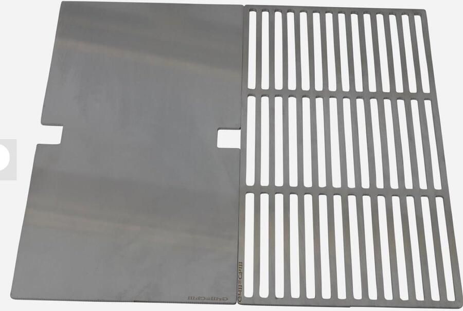 Grillrooster Grillplaat Barbecue Rooster Plancha Buiten Koken Massief Roestvrij Staal 60x44 cm Zilver