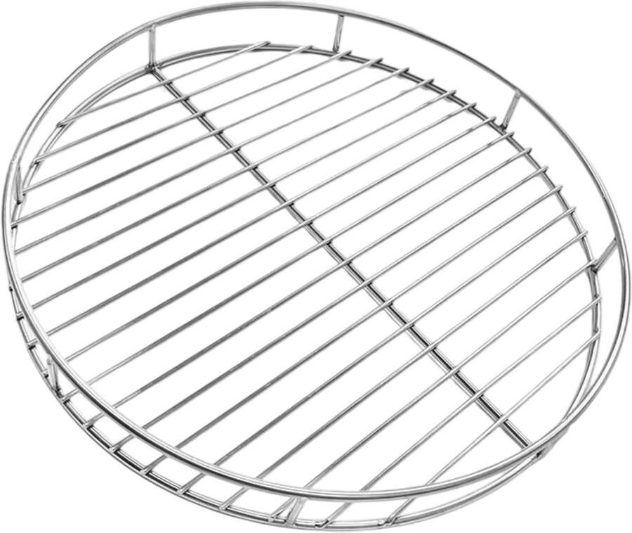 Grillrooster Herbruikbaar rooster Buiten koken Gelijkmatige warmteverdeling 24 cm Zilver