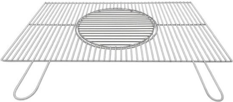 Grillrooster Hoekig BBQ Rooster Creatief Grillen Uitneembaar Binnendeel 695 x 46 cm Zilver