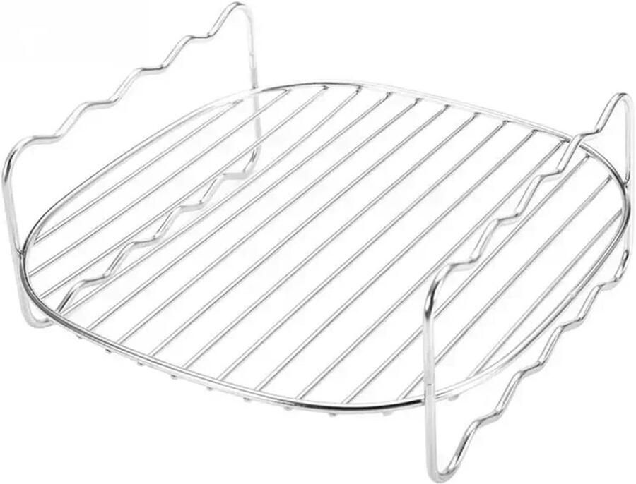 Grillrooster Houder BBQ Rack Buiten Koken Dubbele Laag 20 cm Zilver