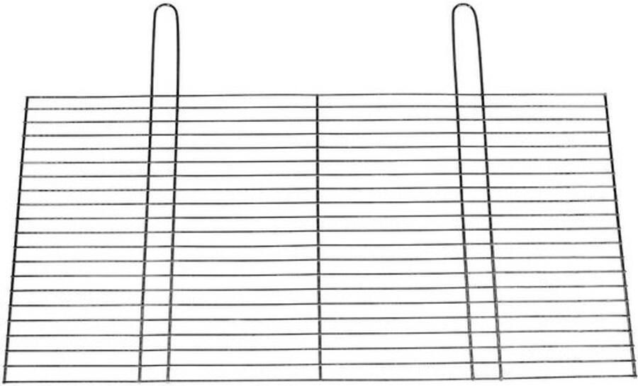 Grillrooster RVS BBQ rooster Buiten koken Met handvatten 70 x 40 cm Zilverkleurig