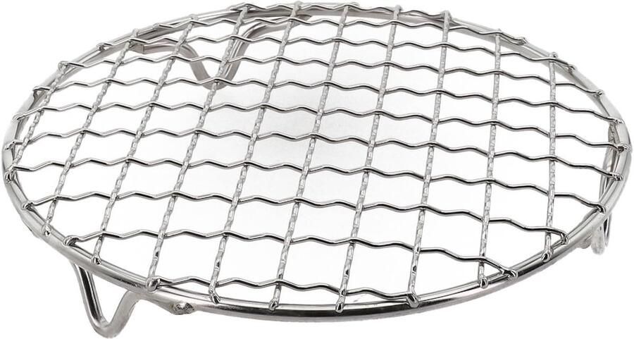 Grillrooster Met Poten Camping BBQ Bakplaat Outdoor Grillen Corrosiebestendig Roestvrij Staal Diameter 15-35 Cm Zilver