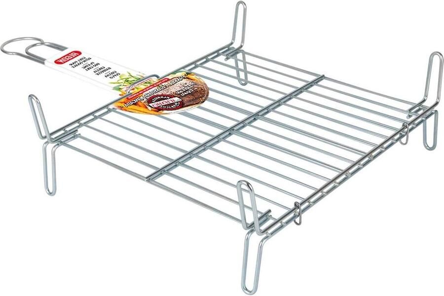 Grillrooster Metaal rooster Eten serveren Roestvrij staal 35 x 35 cm Zilver