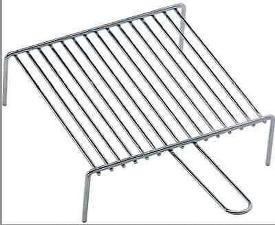 Grillrooster Open Haard Rond Staal Buiten Koken Zware Ronde Staven 30 x 25 cm Zwart