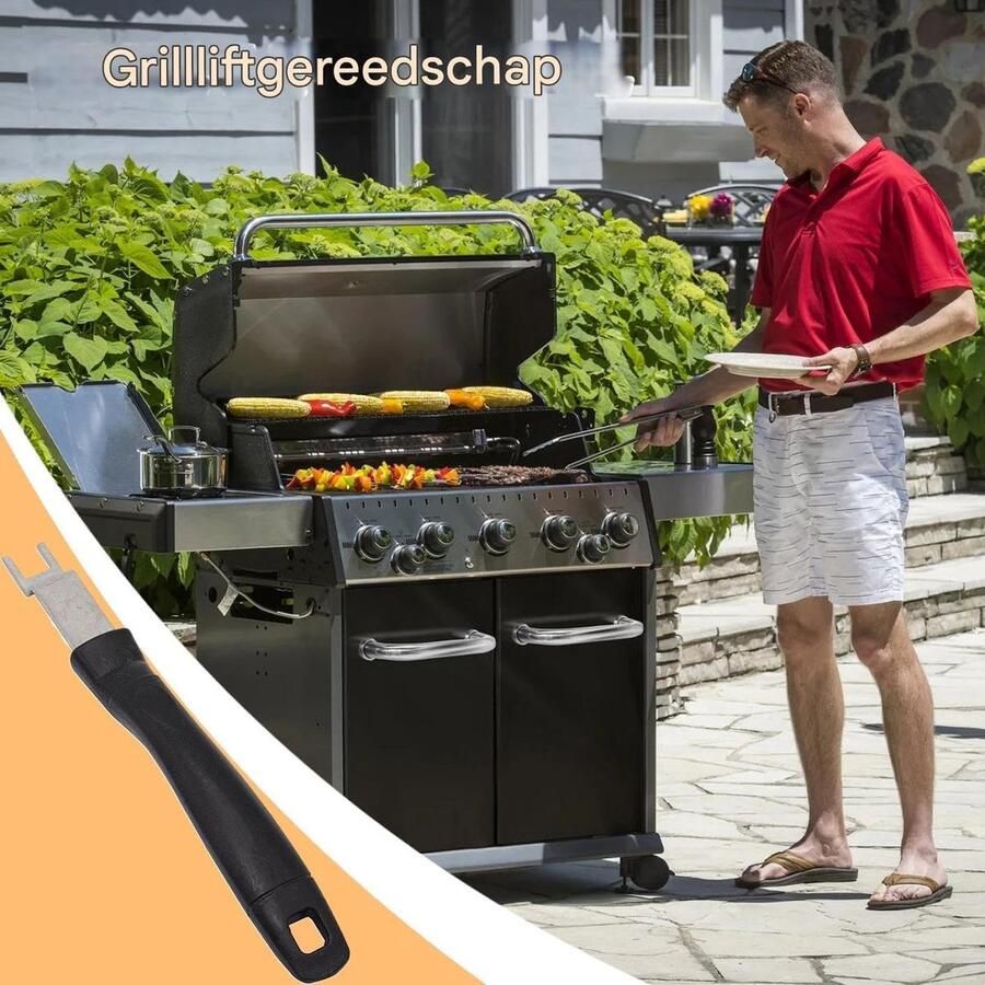 Grillrooster Optiller Barbecue Gereedschap Veilig Grillen Adaptief Sleufontwerp 20.7 cm Zilver