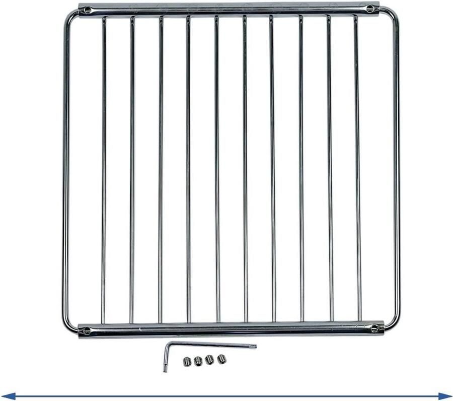 Grillrooster Ovenrooster Uitrekbaar Rooster Bakken Grillen Uittrekbaar Uitbreidbaar 230-400x230mm Zilver