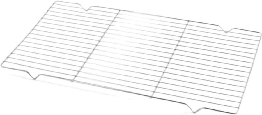 Grillrooster Rechthoekig Barbecue Net Buiten Koken Gelijkmatige Warmte 40 x 15.8 x 16.5 cm Zilverkleurig