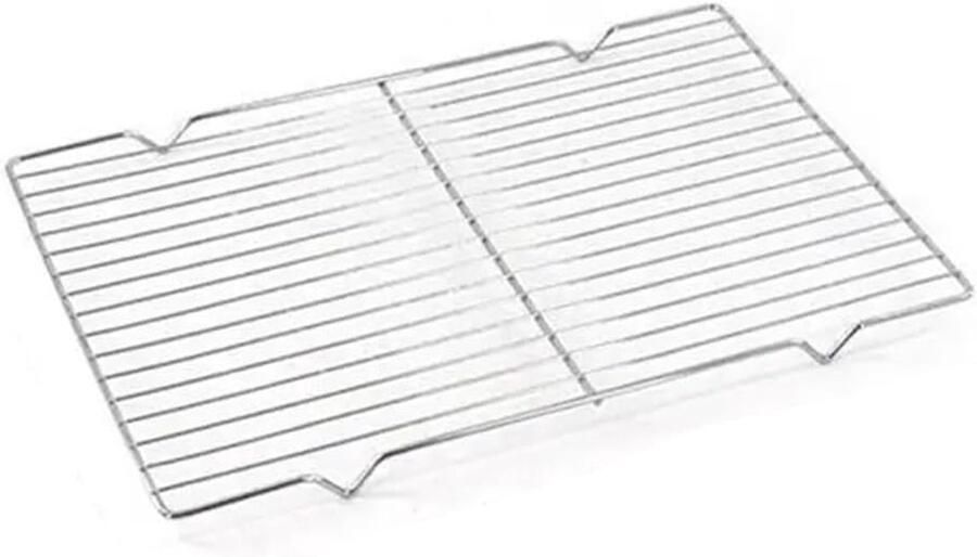 Grillrooster Rechthoekig Koelrek Barbecue Buiten Koken Gelijkmatige Warmte 20.5 x 41 cm Zilver