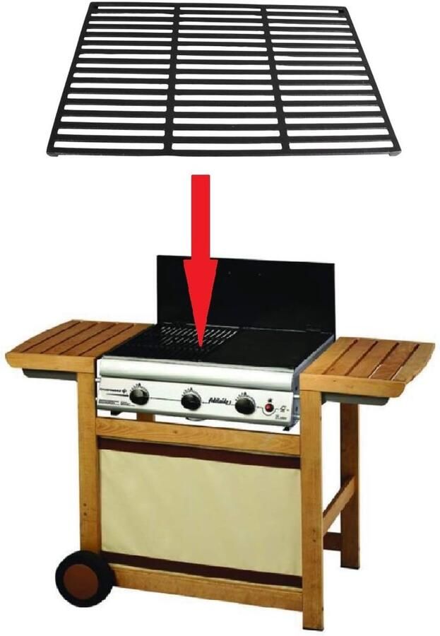 Grillrooster Reserveonderdeel Gietijzer Barbecueën Buiten Origineel Onderdeel 45 x 30 cm Grijs