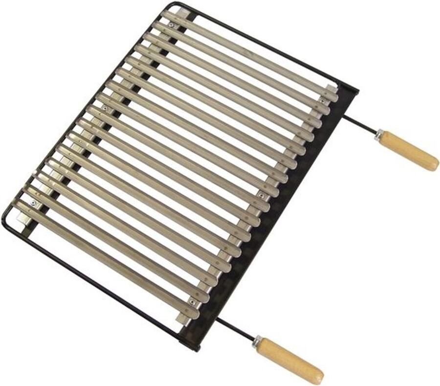 Grillrooster Roestvrij Staal BBQ Rooster Buiten Koken Roestbestendig Materiaal 68 x 41 cm Grijs