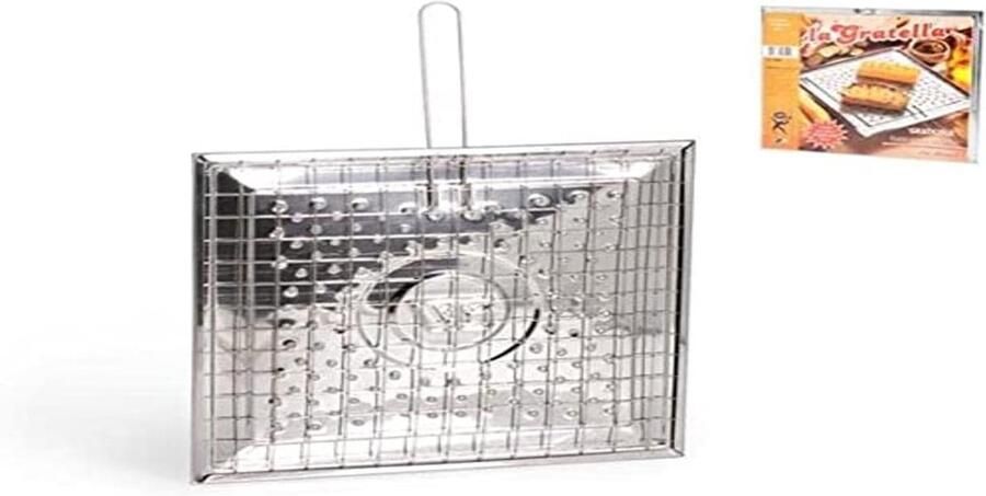 Grillrooster Roestvrijstalen rooster Barbecueën Vaatwasserbestendig 25 x 25 cm Zilver