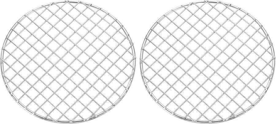 Grillrooster Rond Bakplaat Accessoire Oven Airfryer Roestvrij Staal 18 cm Diameter Zilver